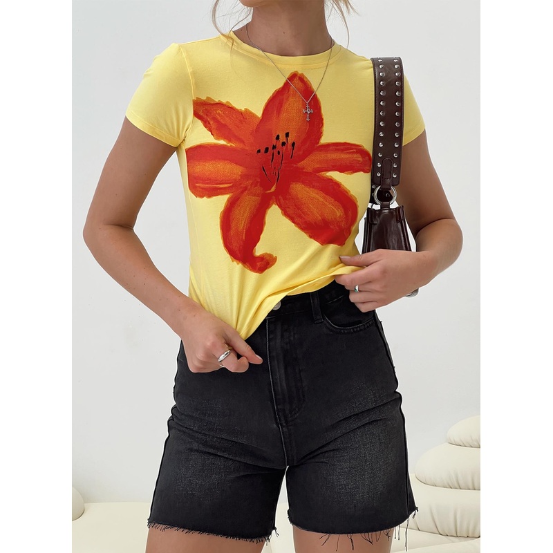 Surtie Top Summer Flower Lemonade
