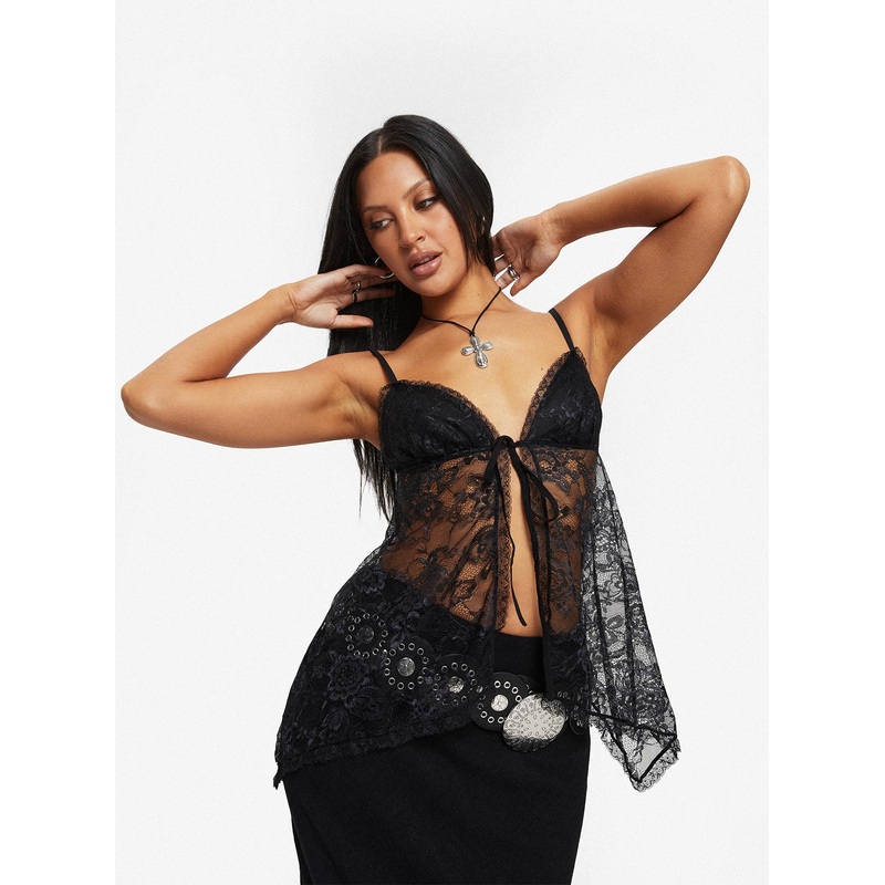 Symone Lace Cami Top Black