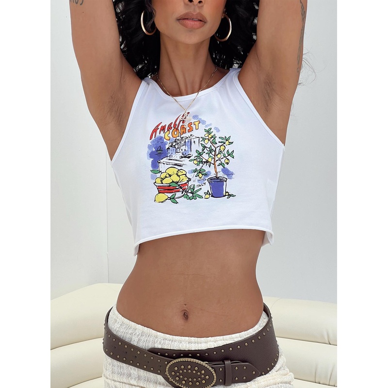 Amalfi Vacay Graphic Tank White / Multi