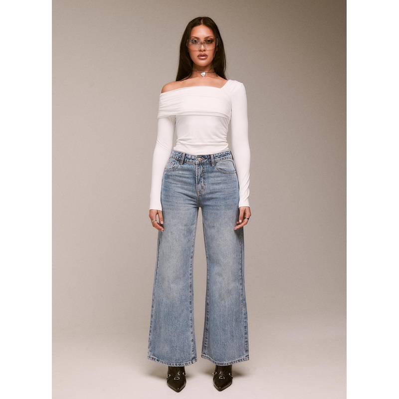 Cat Relaxed Rigid Wide Leg Jean Angel Blue
