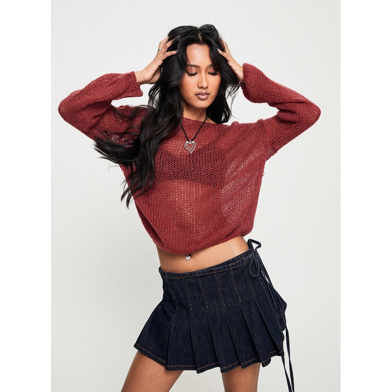 Daja Knit Jumper Burgundy