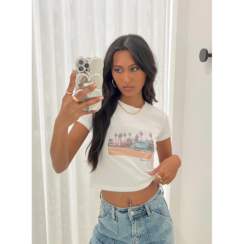 Last Palms Baby Tee White