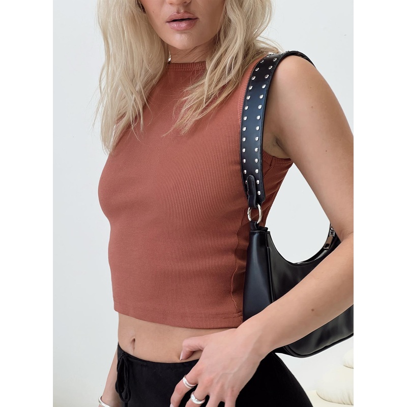 Haina Open Back Tank Top Red