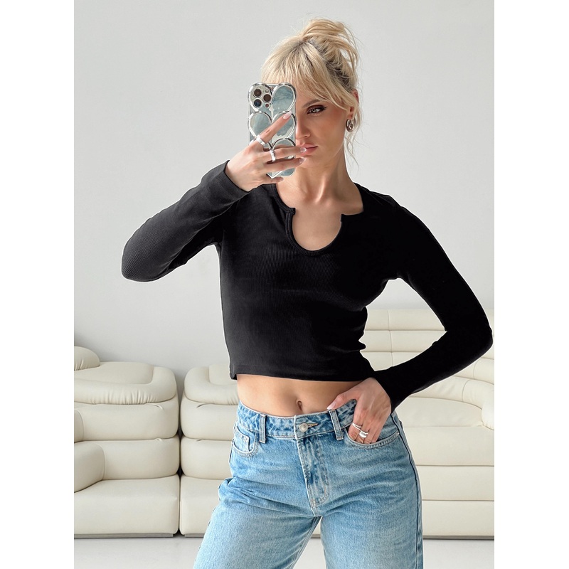 Morelle Long Sleeve Top Black