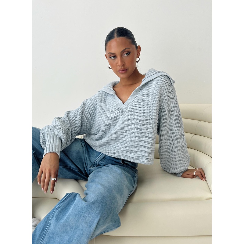 Wester Ribbed Jumper Blue