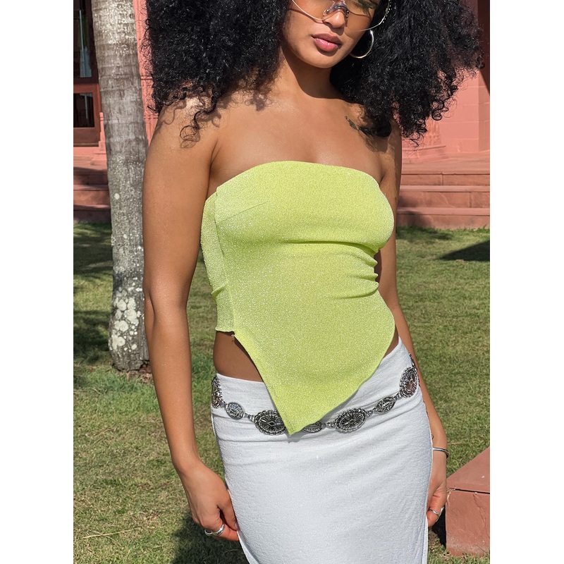 Carrow Strapless Top Green