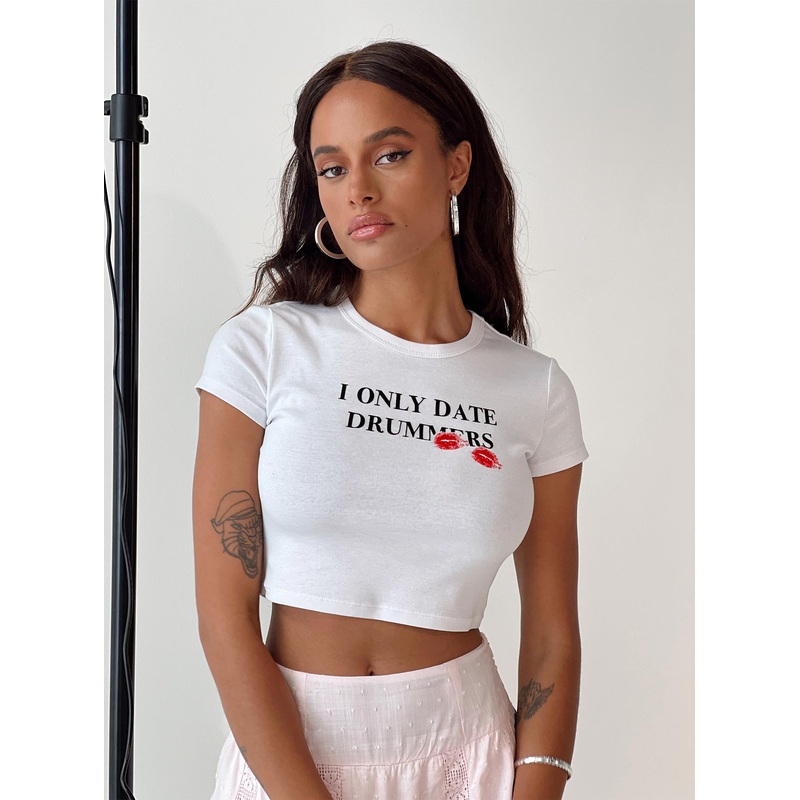 Drummers Baby Tee White