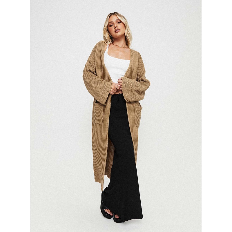 Finneas Longline Cardigan Beige