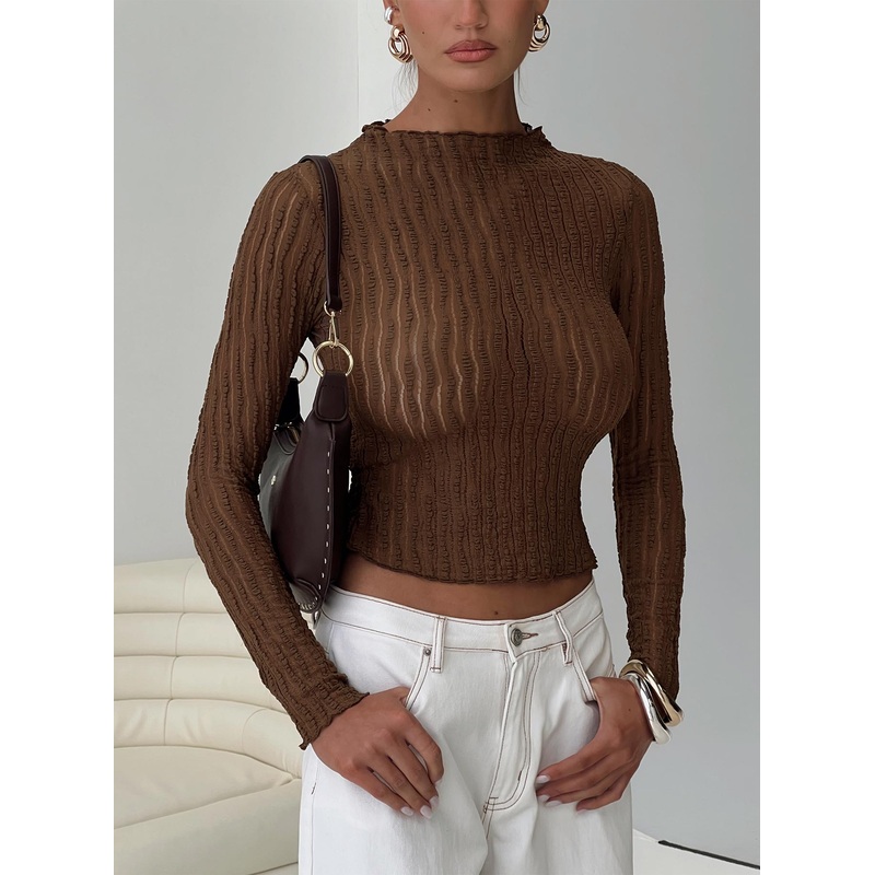 Padra Long Sleeve Top Brown