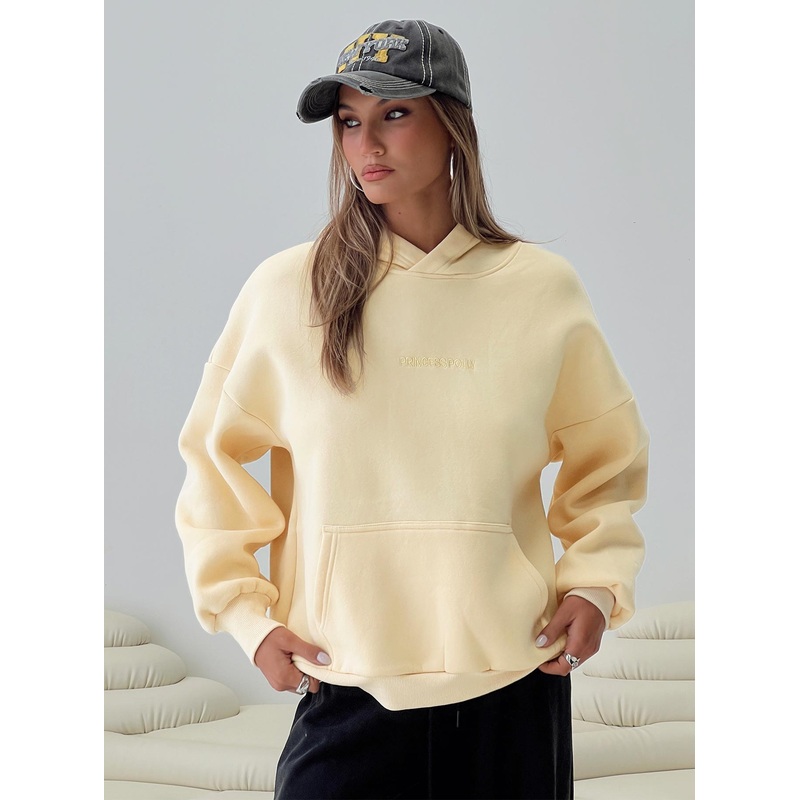 Princess Polly Hooded Sweatshirt Yellow