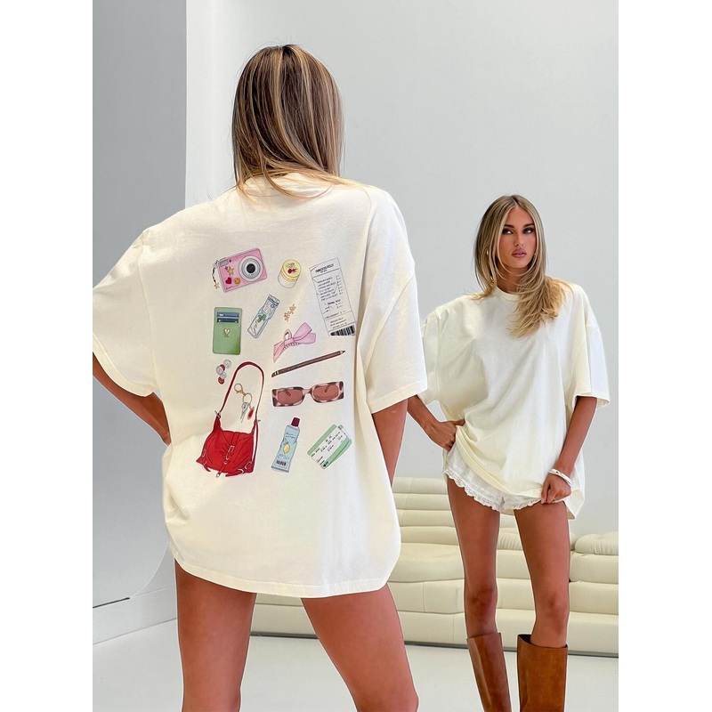 What’s In My Bag Graphic Tee Cream / Multi