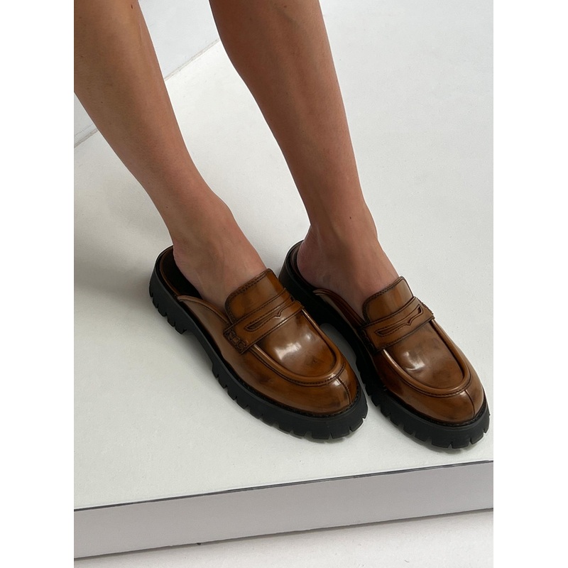 Grayson Mule Loafers Brown