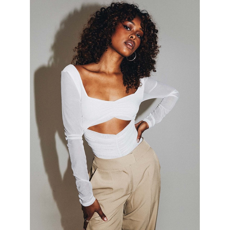Kalmia Long Sleeve Bodysuit White