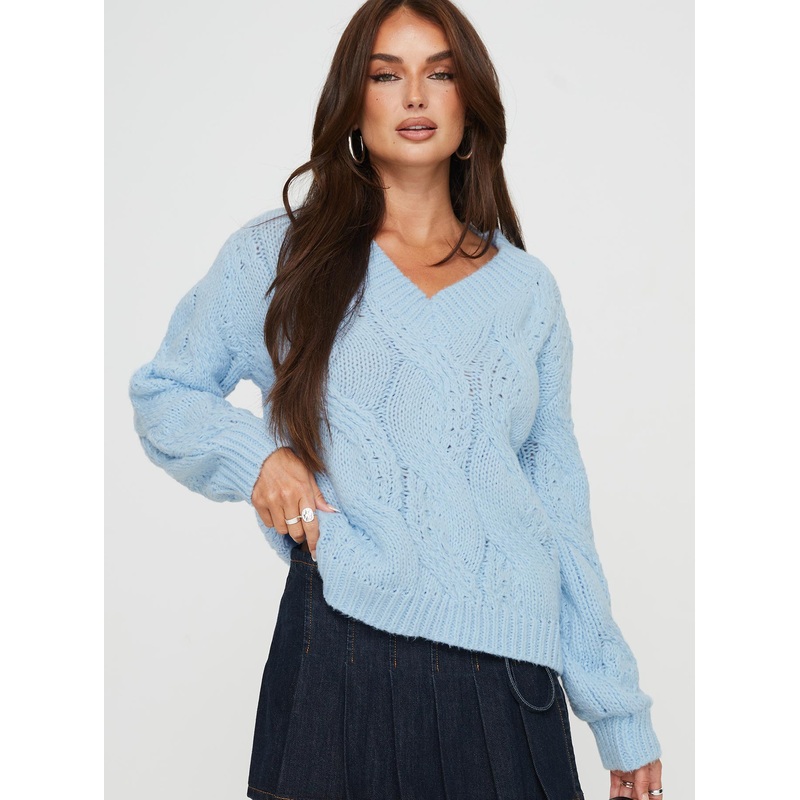 Ranelle Cable Knit Jumper Blue