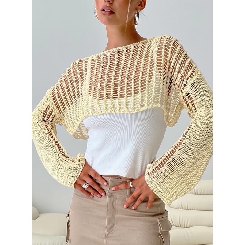 The Kennedy Cropped Sweater Lemon Yellow