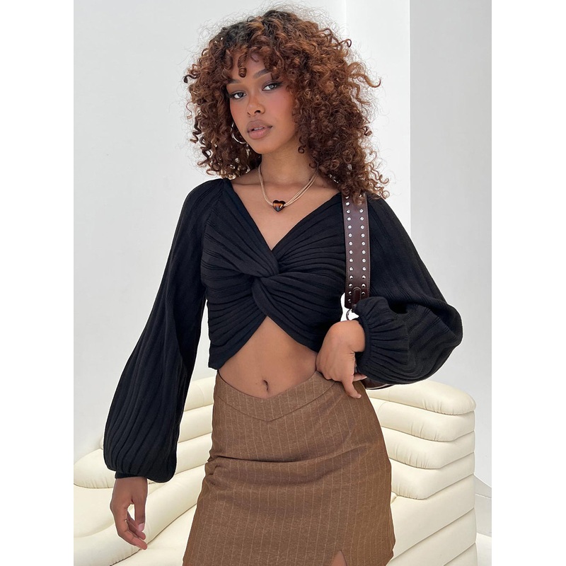 Winry Cropped Jumper Black