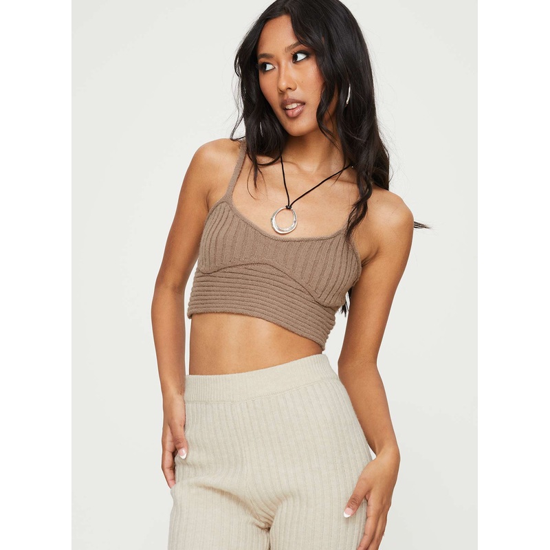 Dallia Knit Top Brown