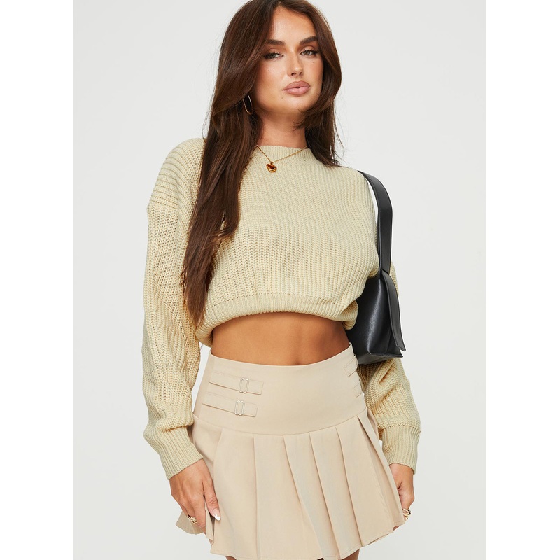 Harada Cold Shoulder Jumper Beige