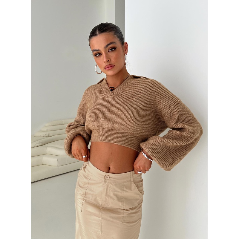 Hartlen Collared Jumper Beige