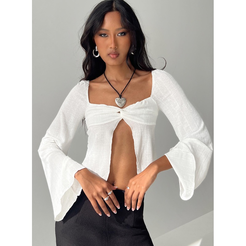 Mani Top Long Sleeve White
