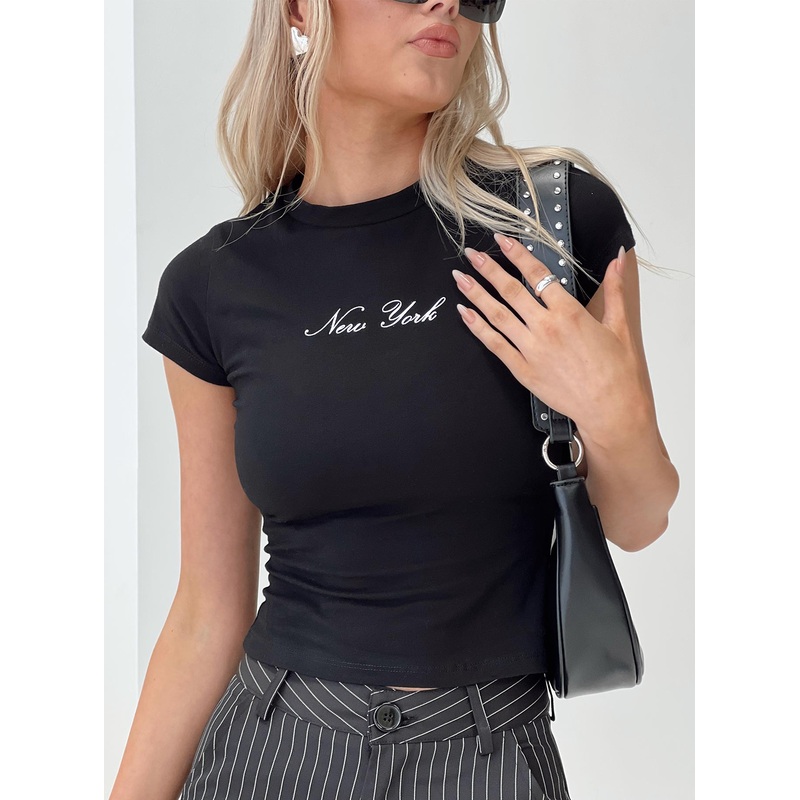 New York Lights Tee Black