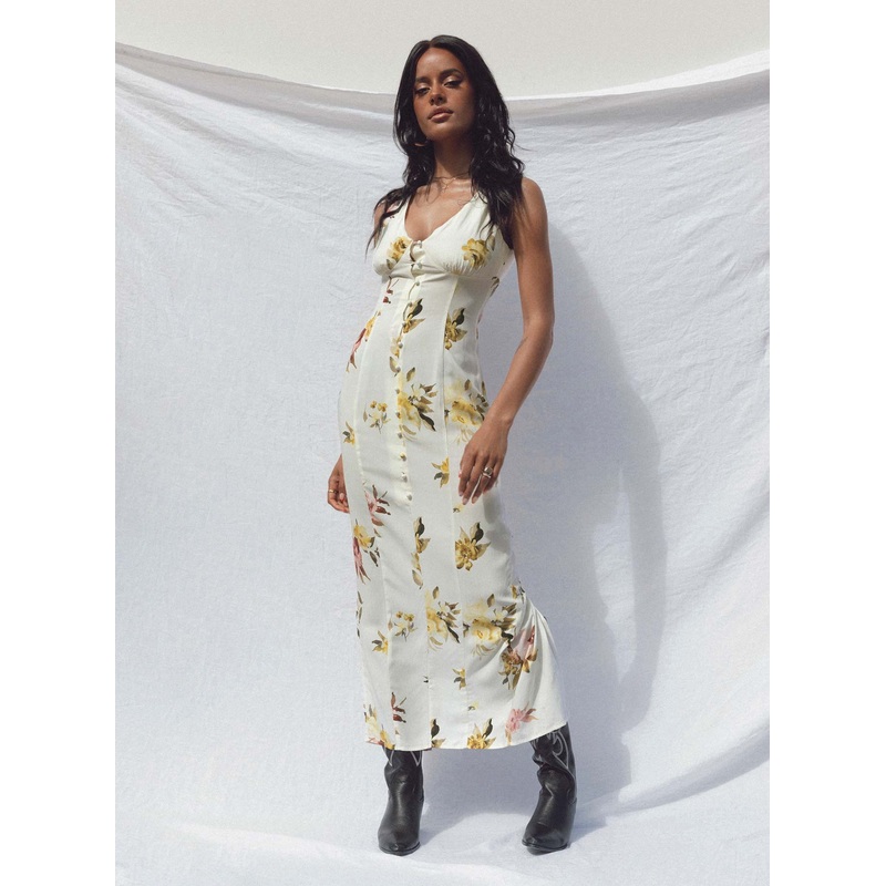 Malibu Maxi Dress Cream Multi