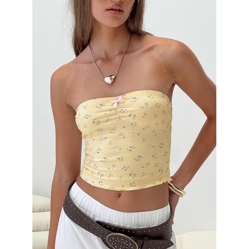 Sonari Tube Top Yellow / Floral