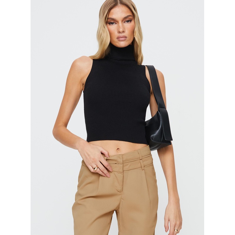 Jepson High Neck Tank Top Black