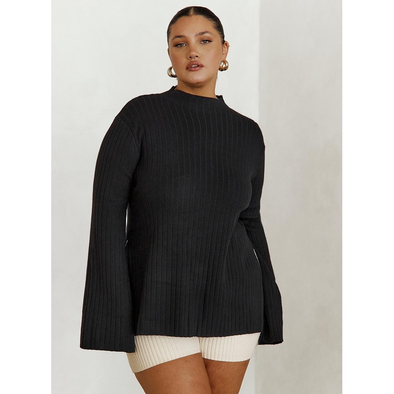 Allen Ribbed Sweater Black Curve