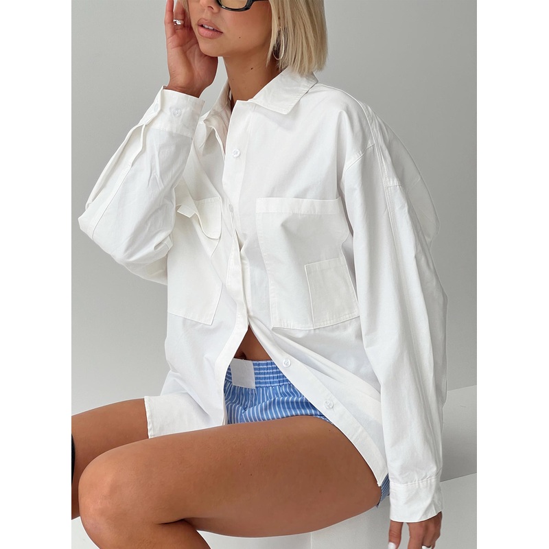 Bilbury Cargo Shacket White
