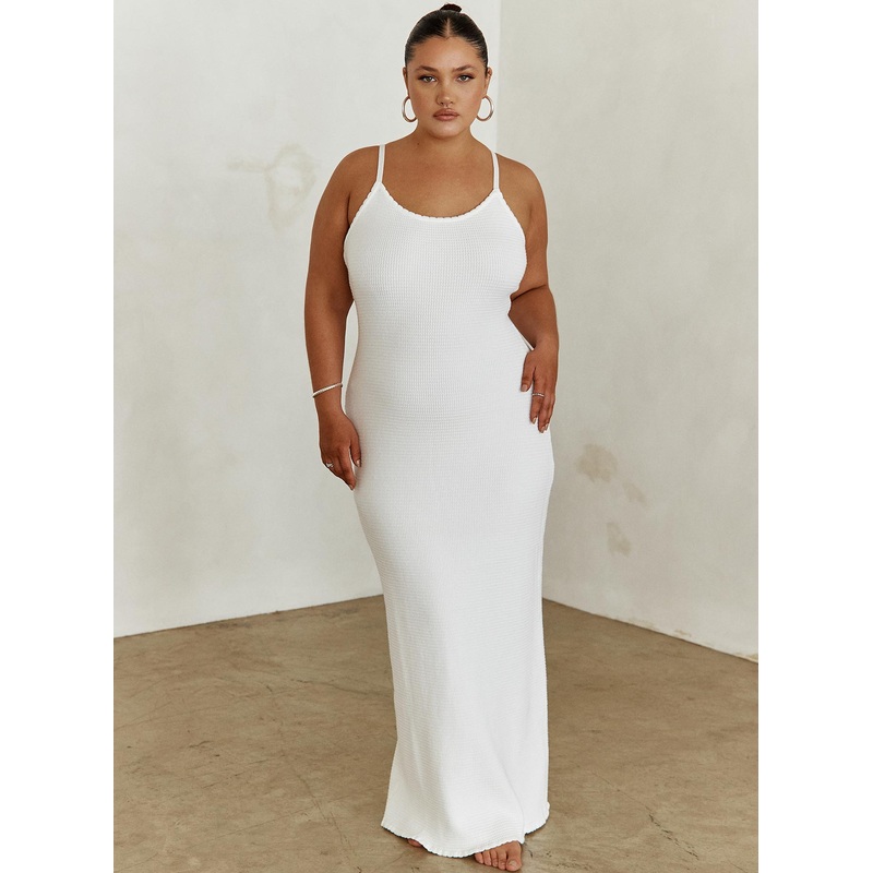Kattan Maxi Dress White Curve