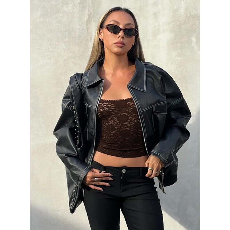 Kingsley Contrast Stitch Pu Jacket Black