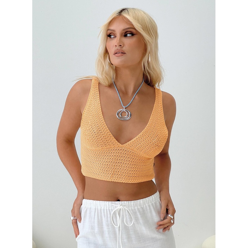 Polito Crochet Top Orange