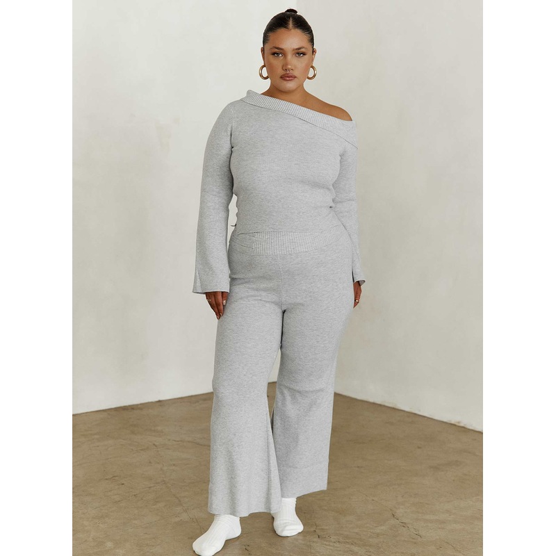 Try Me Knit Pants Grey Curve