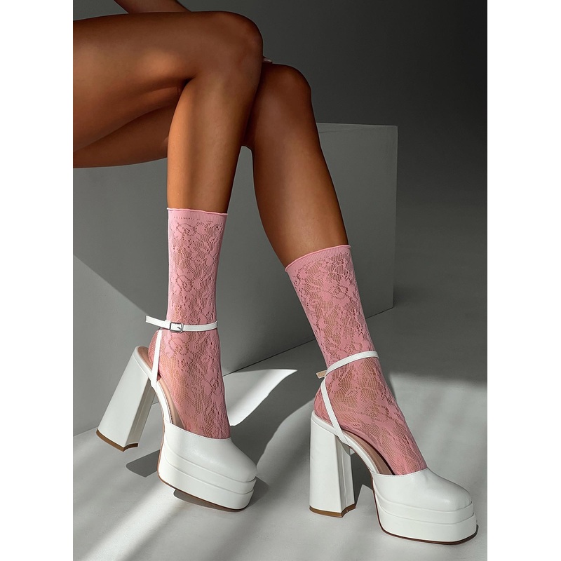 Allise Lace Socks Pink