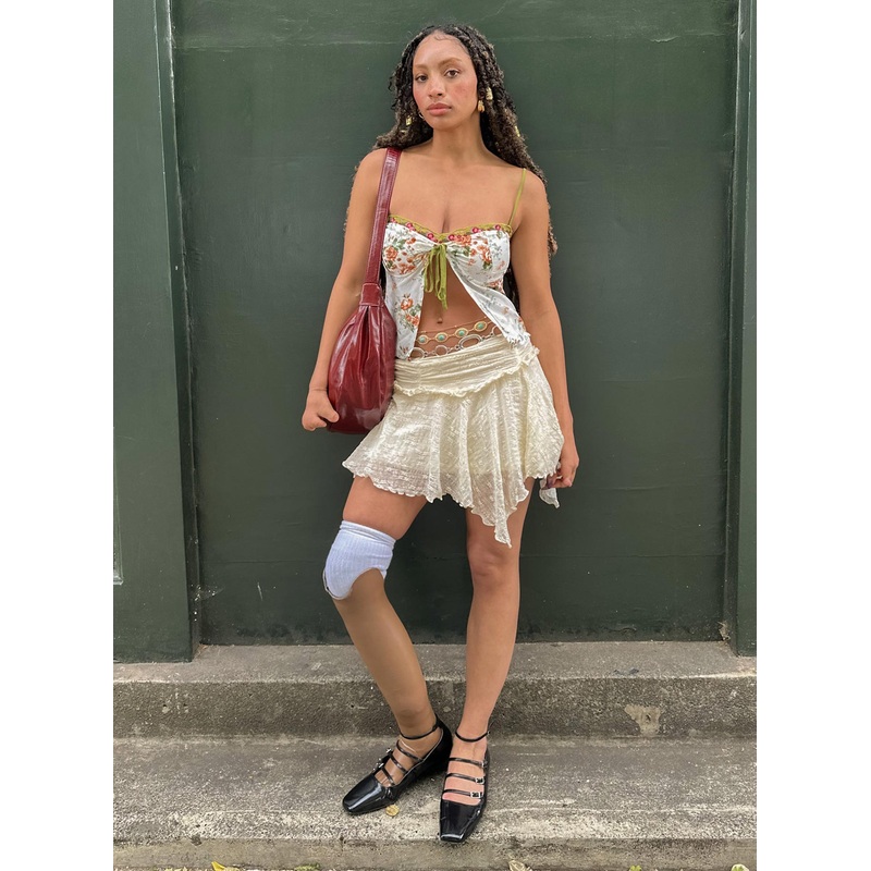 Ayra Lace Mini Skirt Cream