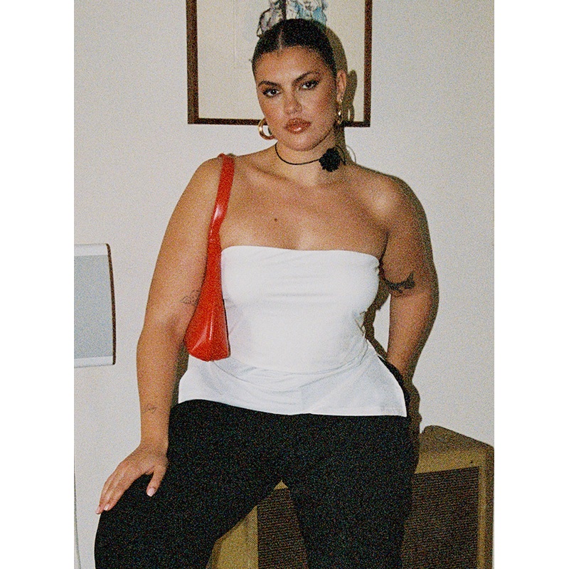 Strutter Strapless Top White Curve