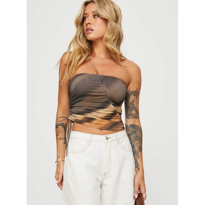 Viante Tube Top Brown Multi