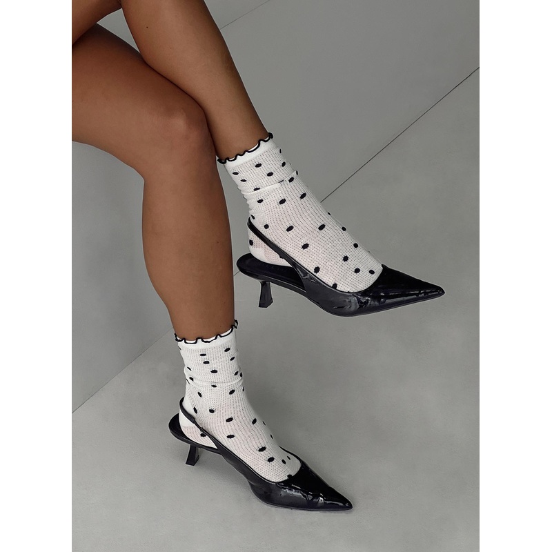 Yang Polka Dot Socks White