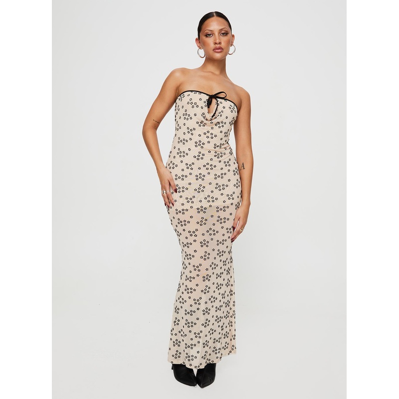 Illuminating Maxi Dress Beige Floral