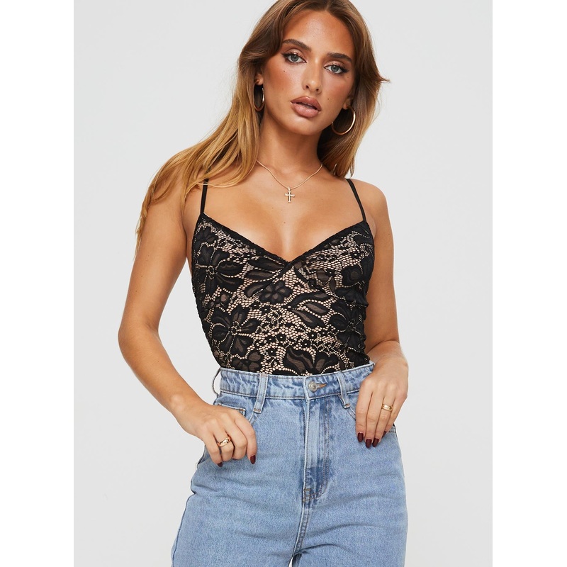 Intimacy Lace Bodysuit Black