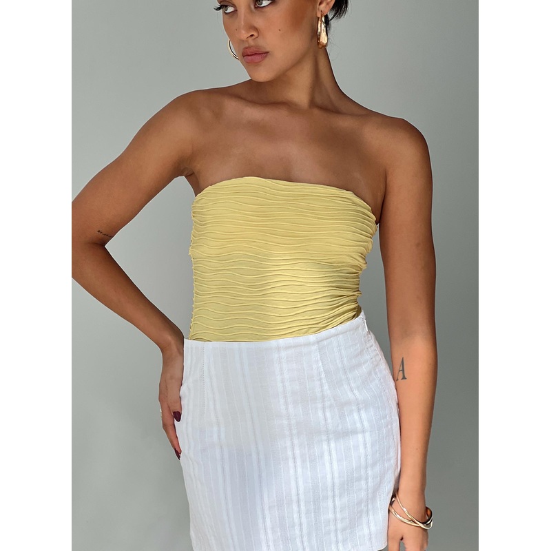 Makena Strapless Bodysuit Yellow