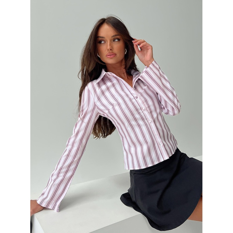 Anni Pinstripe Shirt Pink