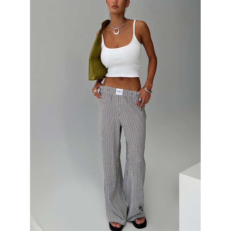 Beach House Pants Black / White Stripe