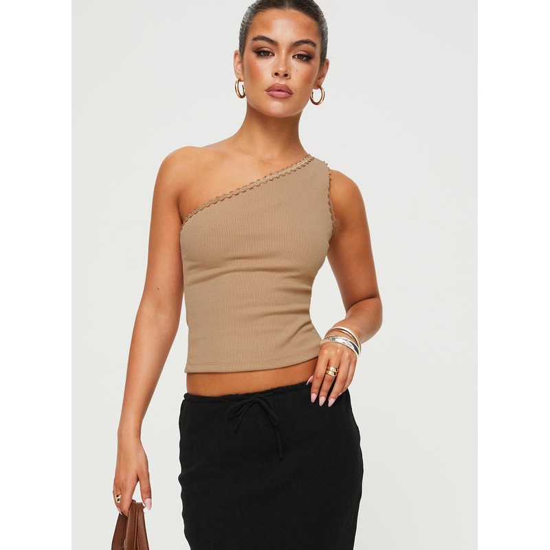 Cillo One Shoulder Top Taupe
