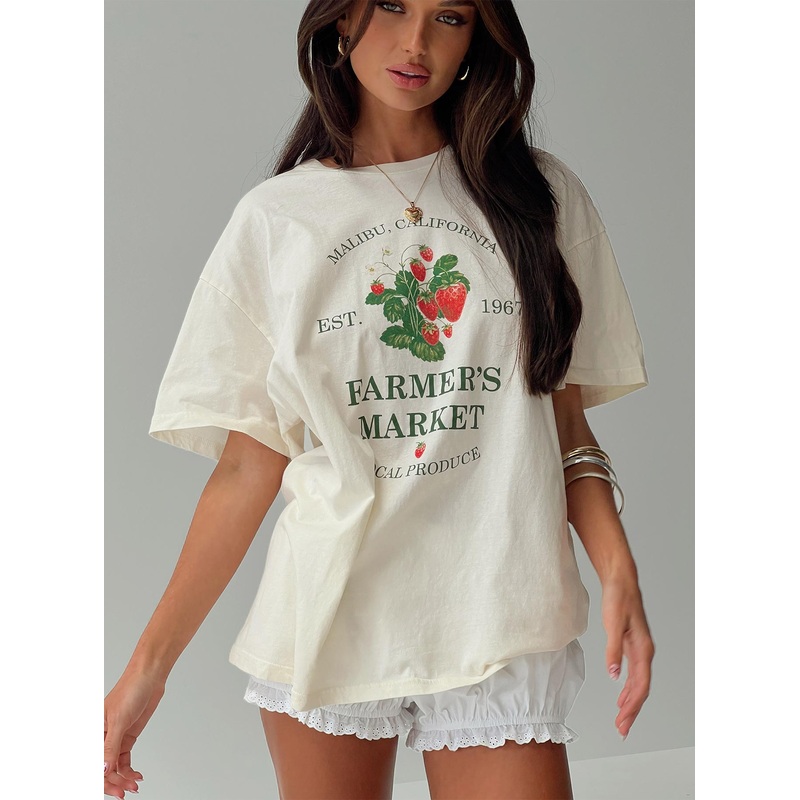 Local Produce Oversized Tee White