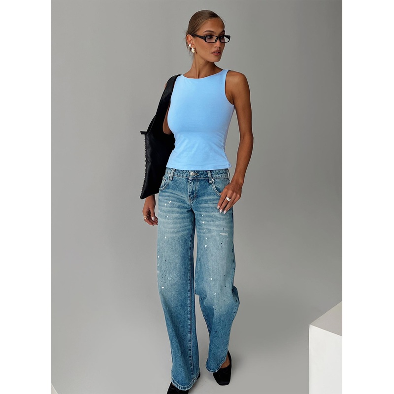 Picasso Straight Leg Jean Mid Blue