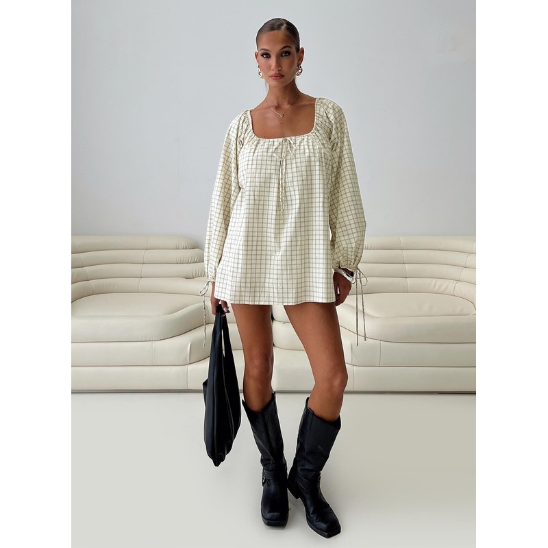 Preacher Playsuit White Check