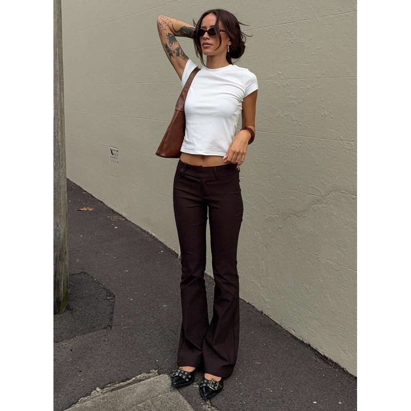 Kinkirk Flared Pants Chocolate