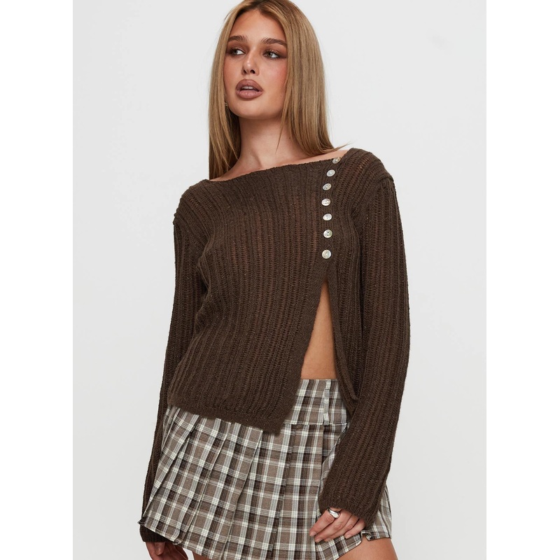 Lenker Knit Sweater Brown